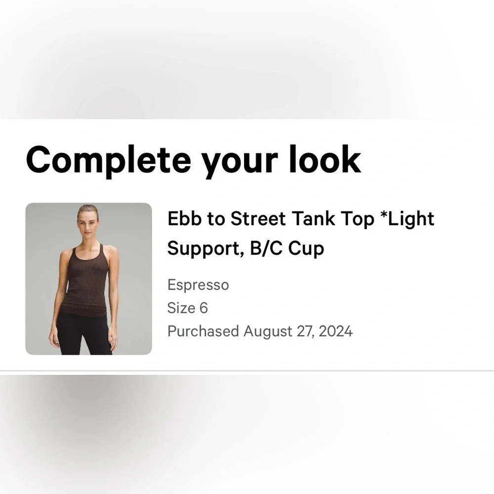 Ebb To Street Tank Top Lululemon Espresso - Picture 6 of 6